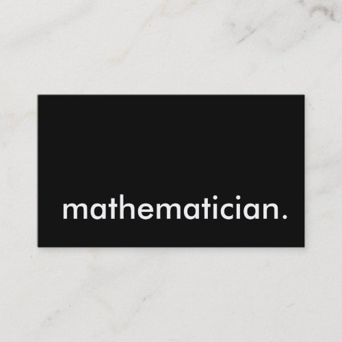 mathematician business card