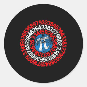 Mathematician Captain Pi Superhero Math Nerd Geek Classic Round Sticker