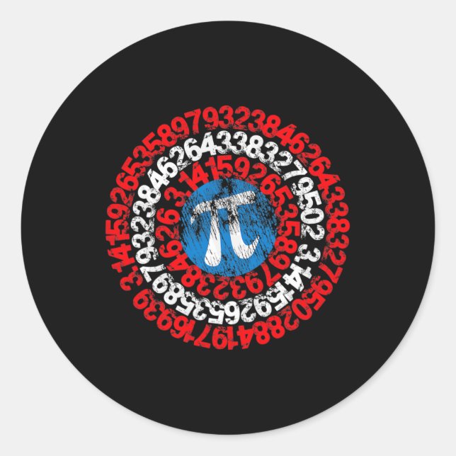Mathematician Captain Pi Superhero Math Nerd Geek  Classic Round Sticker (Front)