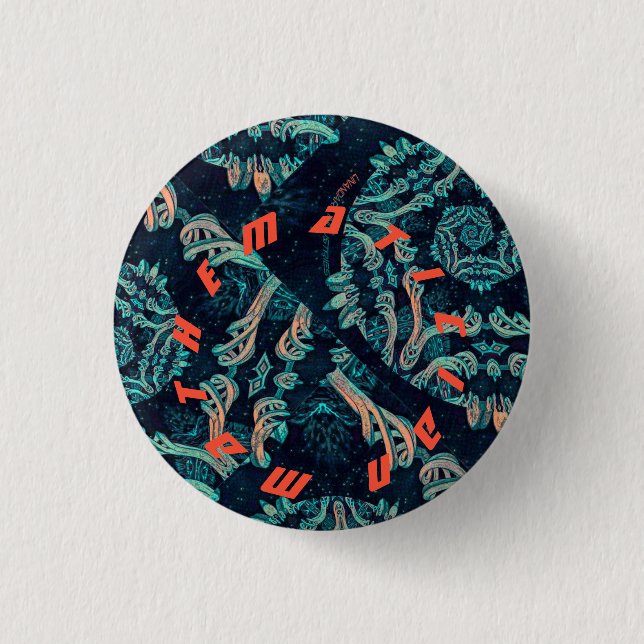 Mathematician. Dark fractal elegance Button (Front)