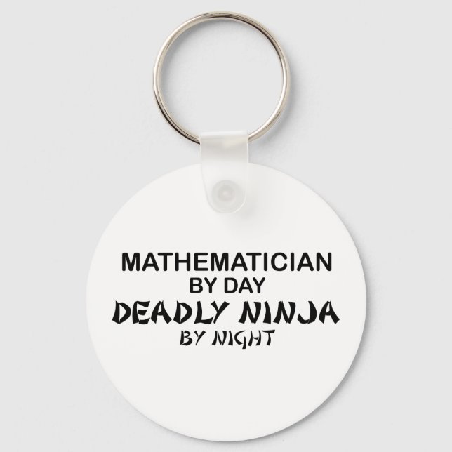 Mathematician Deadly Ninja by Night Keychain (Front)