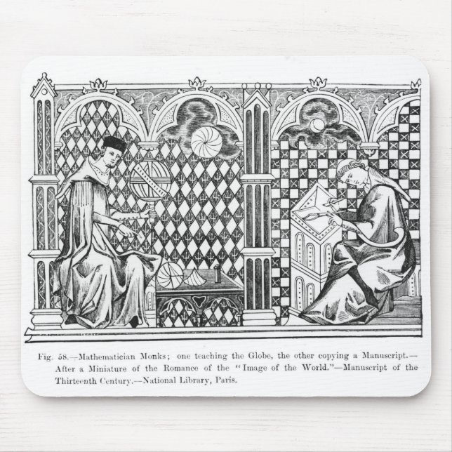 Mathematician Monks: one teaching the Globe Mouse Pad (Front)