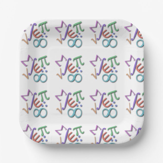 "mathematician" paper plates (Front)
