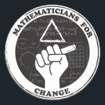 Mathematicians for Change stickers<br><div class="desc">Show you care with these stickers for mathematicians and math lovers. Proceeds will be donated to Reasoning Mind,  a nonprofit devoted to improving math education.</div>