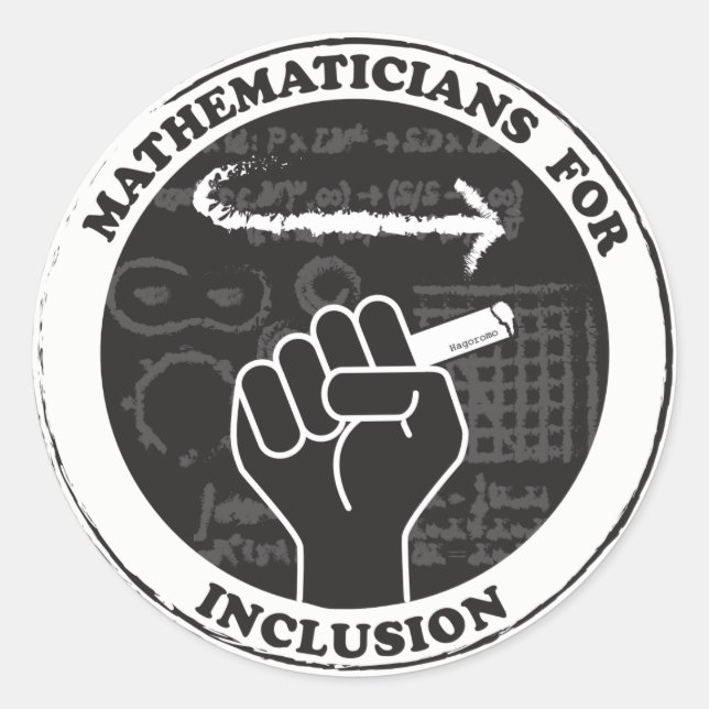 Mathematicians for Inclusion stickers (Front)