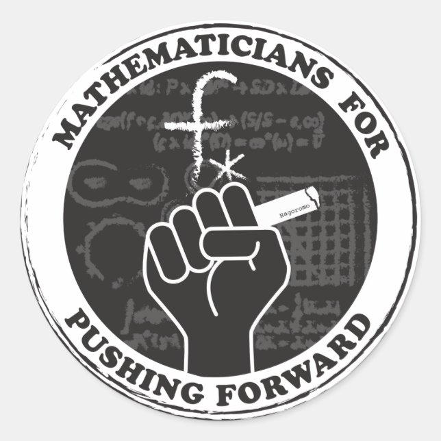 Mathematicians for Pushing Forward Stickers (Front)