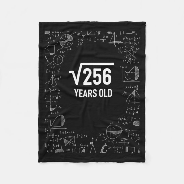 Mathematics 256 Years Old, Funny Math Birthday Ner Fleece Blanket (Front)