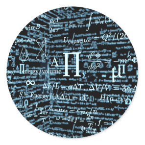 Mathematics Algebra Design Classic Round Sticker