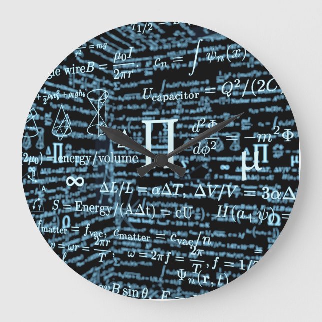 Mathematics Algebra Design Large Clock (Front)