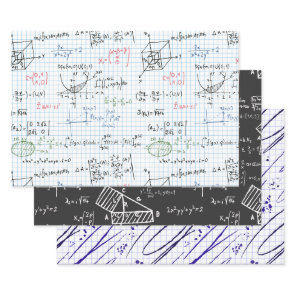Mathematics, Algebra, Geometry, Ball Point Pen Wrapping Paper Sheets