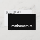 mathematics. business card (Front/Back)