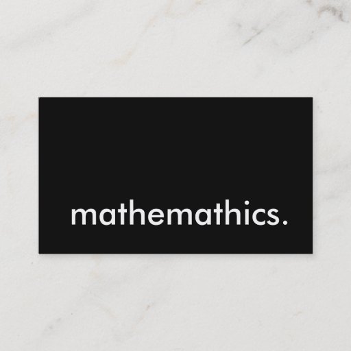 Customizable mathematics. business cards