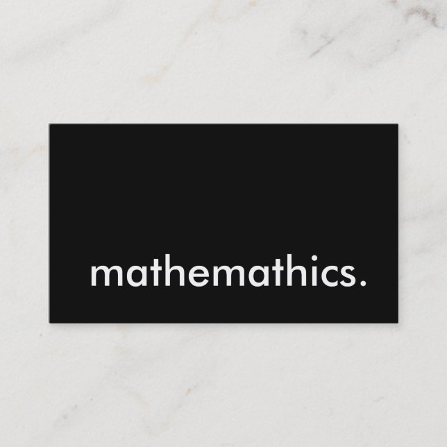 mathematics. business card (Front)
