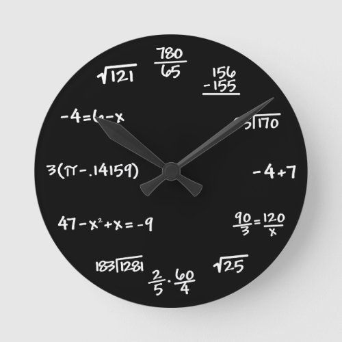 Mathematics Chalkboard Clock _ Mathematician