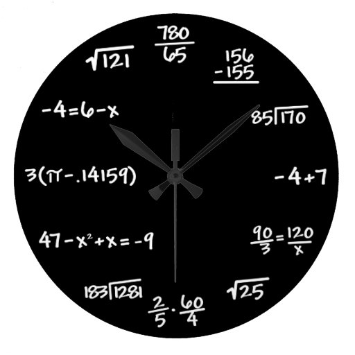 Mathematics Chalkboard Clock - Mathematician | Zazzle