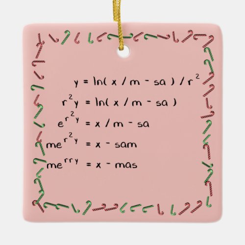Mathematics Christmas Wish Ceramic Ornament