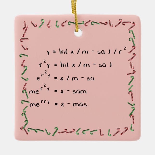 Mathematics Christmas Wish Ceramic Ornament (Front)