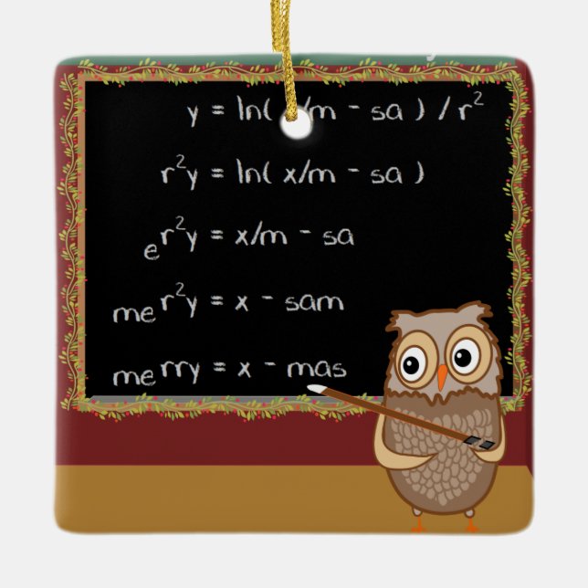 Mathematics Christmas Wish Ceramic Ornament (Front)