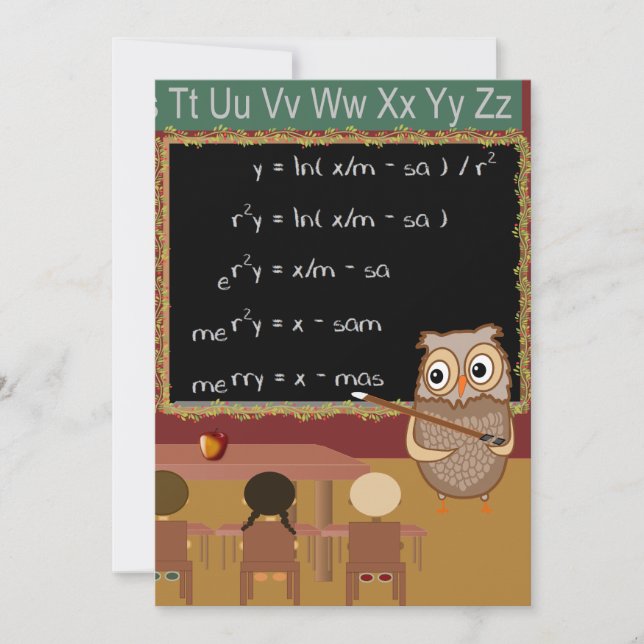 Mathematics Christmas Wish Holiday Card (Front)