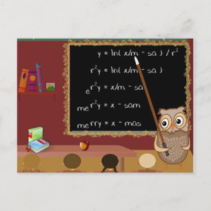Mathematics Christmas Wish Holiday Postcard