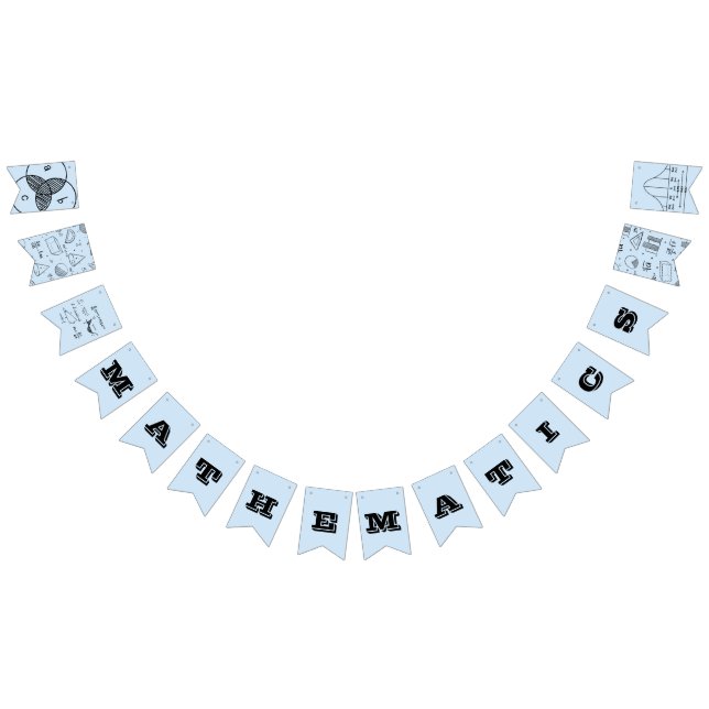 Mathematics Class | Black & Pastel Blue Decor Bunting Flags (All)
