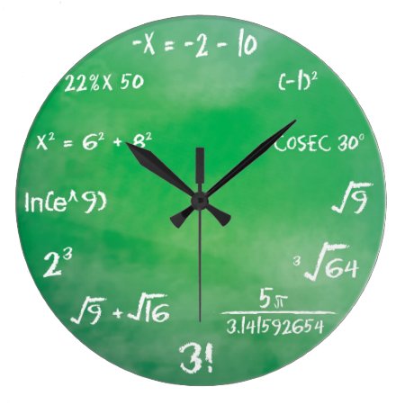 Mathematics Equation Quiz For Geeks Large Clock