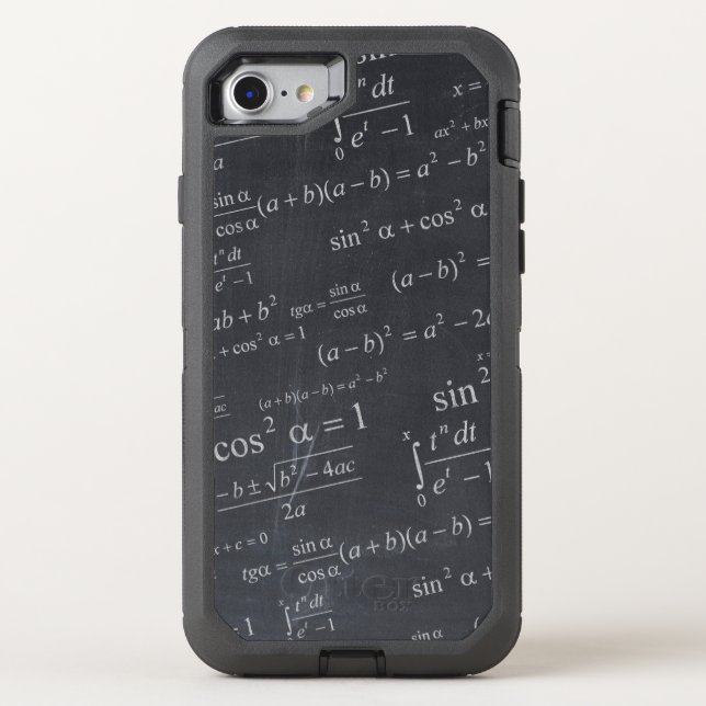 Mathematics Equations on Chalkboard Funny Geeky Otterbox iPhone Case (Back)