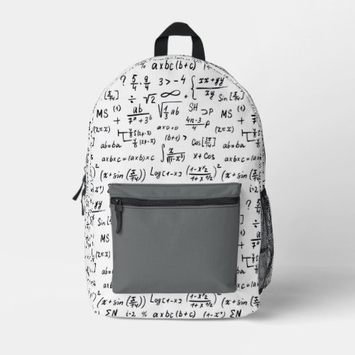 Mathematics Equations Printed Backpack