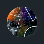 Mathematics Formula Button<br><div class="desc">Express your academic flair with this round button,  featuring a colorful collage of mathematical formulas,  equations,  and geometric designs. Perfect for students,  teachers,  and STEM enthusiasts,  this accessory is great for bags,  jackets,  or gifts to show a love for learning.</div>
