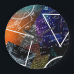 Mathematics Formula Wall Clock<br><div class="desc">Keep learning on schedule with this unique wall clock, featuring a vibrant pattern of mathematical formulas, colorful equations, and geometric shapes. Perfect for classrooms, study spaces, and homes of STEM enthusiasts––this clock brings academic flair and creative energy to any room.</div>