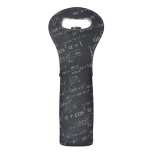 Mathematics Formulas on Chalkboard - Funny & Cool Wine Bag