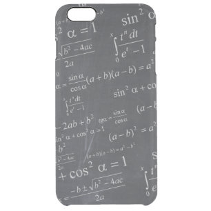 Mathematics Formulas on Chalkboard - Funny Unique Clear iPhone 6 Plus Case