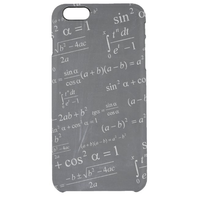 Mathematics Formulas on Chalkboard - Funny Unique Uncommon iPhone Case (Back)