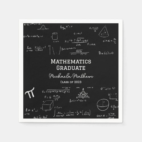 Mathematics Graduate Class of 2023 Typography  Napkins