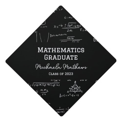 Mathematics Graduate Class of Typography  Graduation Cap Topper