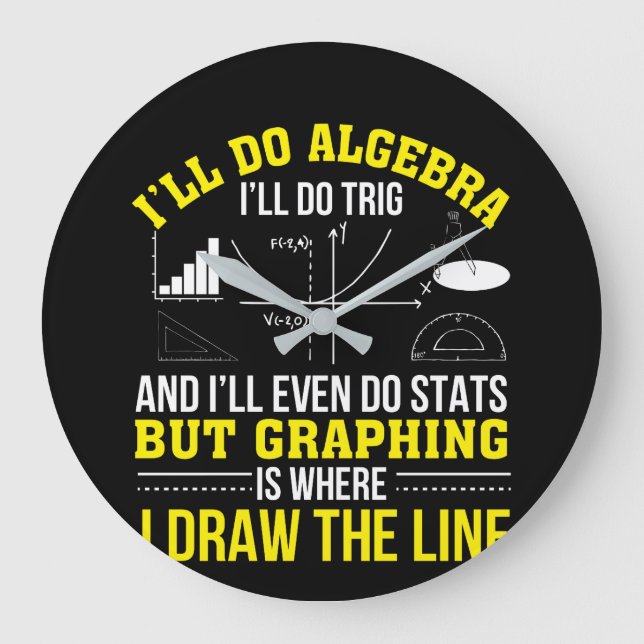Mathematics Graphing Is Where Draw Line Large Clock (Front)
