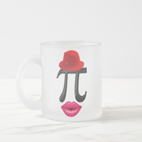 Mathematics kiss Symbol 14 Happy march Numbers Pi Frosted Glass Coffee Mug