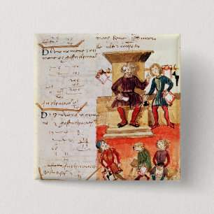 Mathematics Lesson, from a mathematical treatise Button