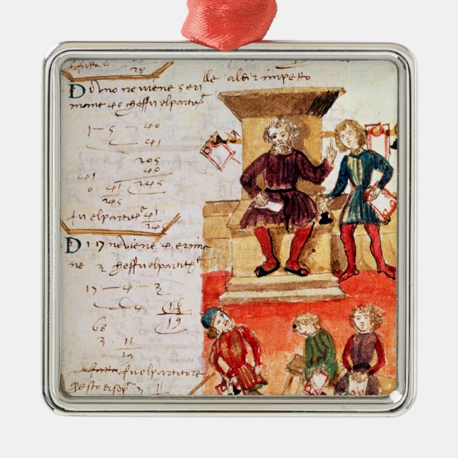 Mathematics Lesson, from a mathematical treatise Metal Ornament (Front)