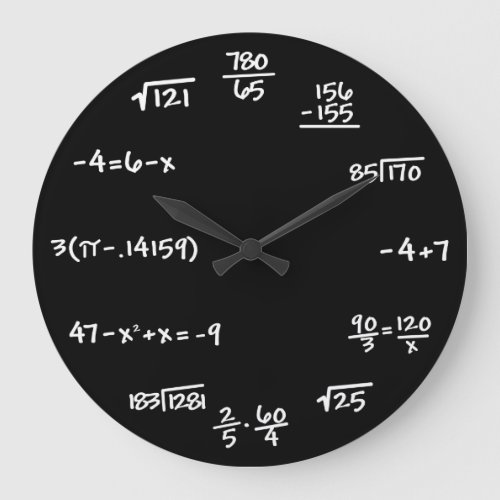 Mathematics Math Chalkboard Clock
