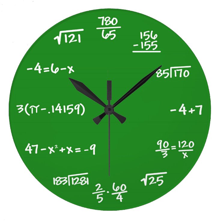 Mathematics Math Chalkboard Wall Clock | Zazzle