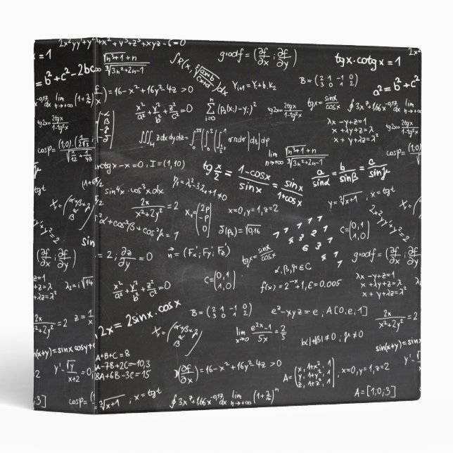 Mathematics Math Equations Formulas Numbers 3 Ring Binder (Front/Spine)