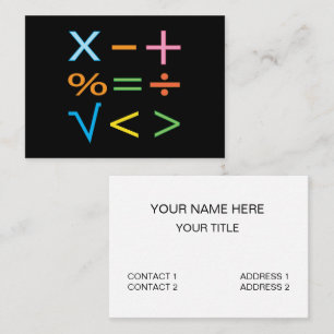Mathematics Math Symbol Math  Business Card