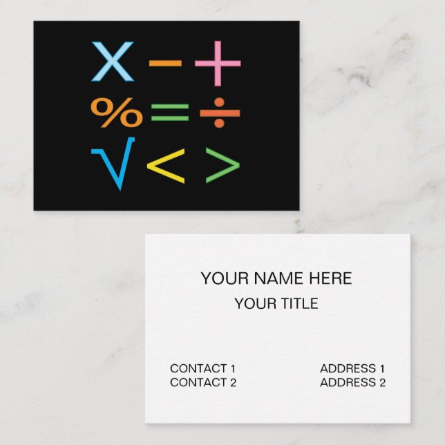 Mathematics Math Symbol Math  Business Card (Front/Back)