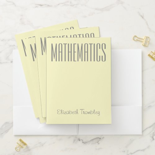 Mathematics Pocket Folder