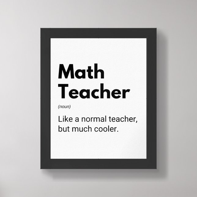 Mathematics Professor Funny Math Definition Framed Art (Framed Front)
