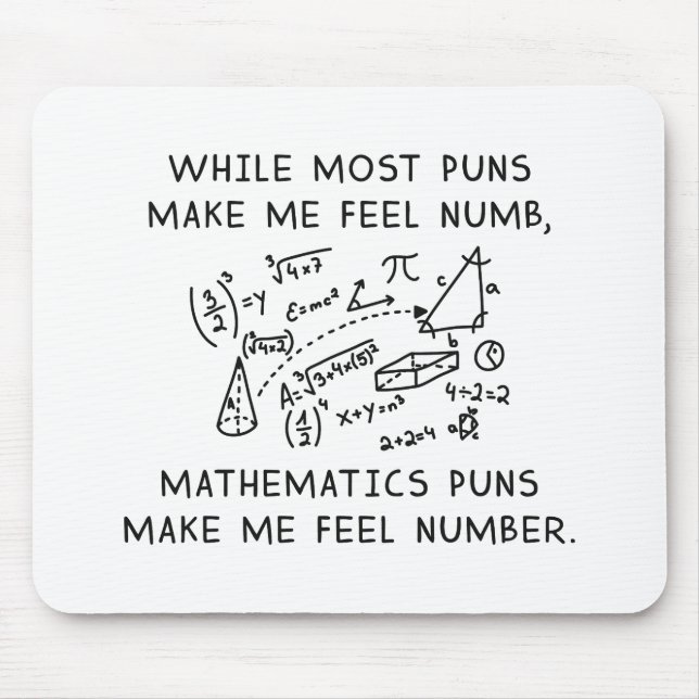 Mathematics Puns Mouse Pad (Front)