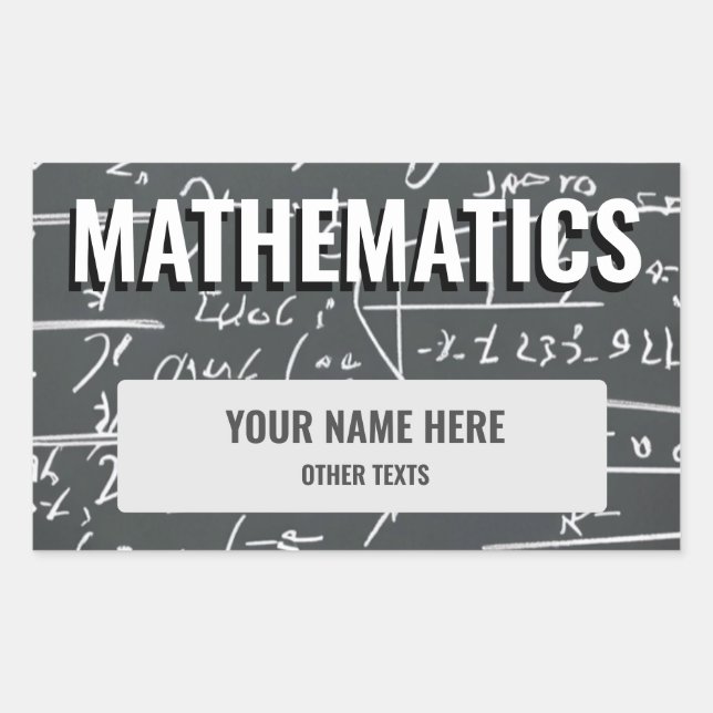Mathematics School Subject Sticker Label (Front)