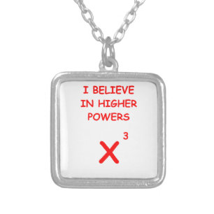 mathematics silver plated necklace