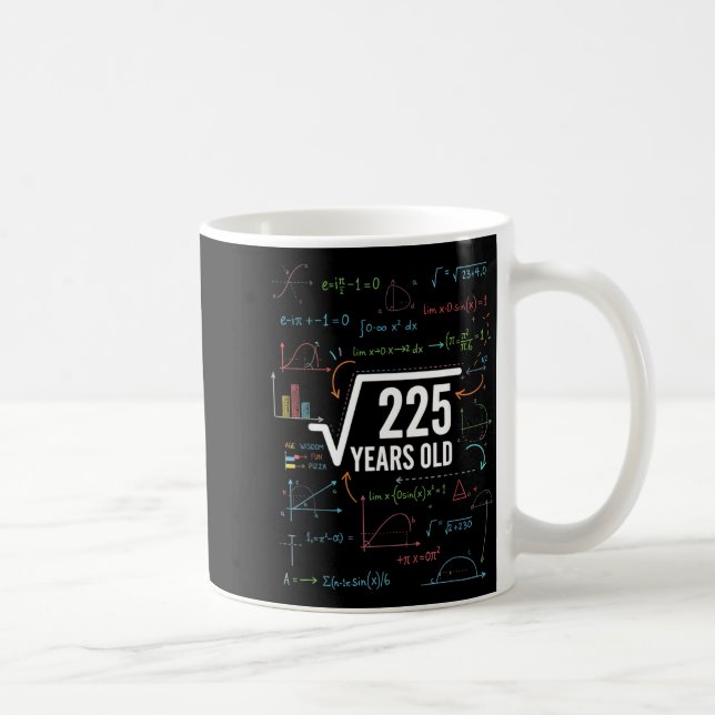 Mathematics Square Root 225 Years Old, Funny Math  Coffee Mug (Right)